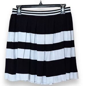 Romeo & Juliet Couture Pleated Mini Skater Skirt Black White Size Small